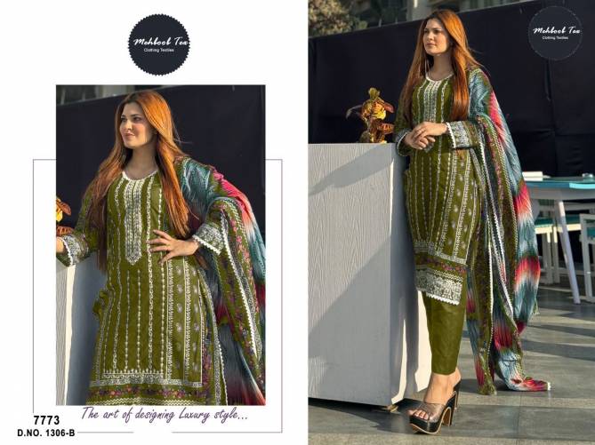 1306 A And B Mehboob Tex Printed Cotton Pakistani Suits Wholesale Suppliers In India